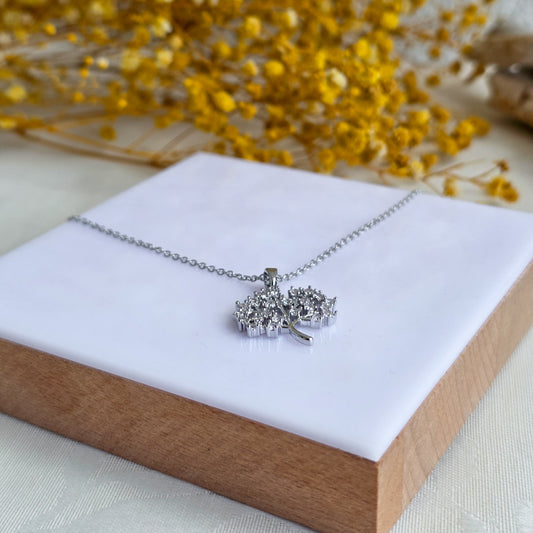 KLY-1026 Silver Hayat Ağacı Zirkon Taşlı Çelik Kolye