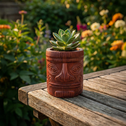 Dek-2126 Eos Antik Totem Serisi - Kızıl Kahve Kalemlik & Saksı