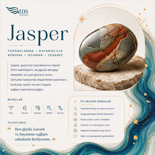 BLK-3029 Jasper Taşı Esnek Doğal Taş Bileklik | Eos Kolektif