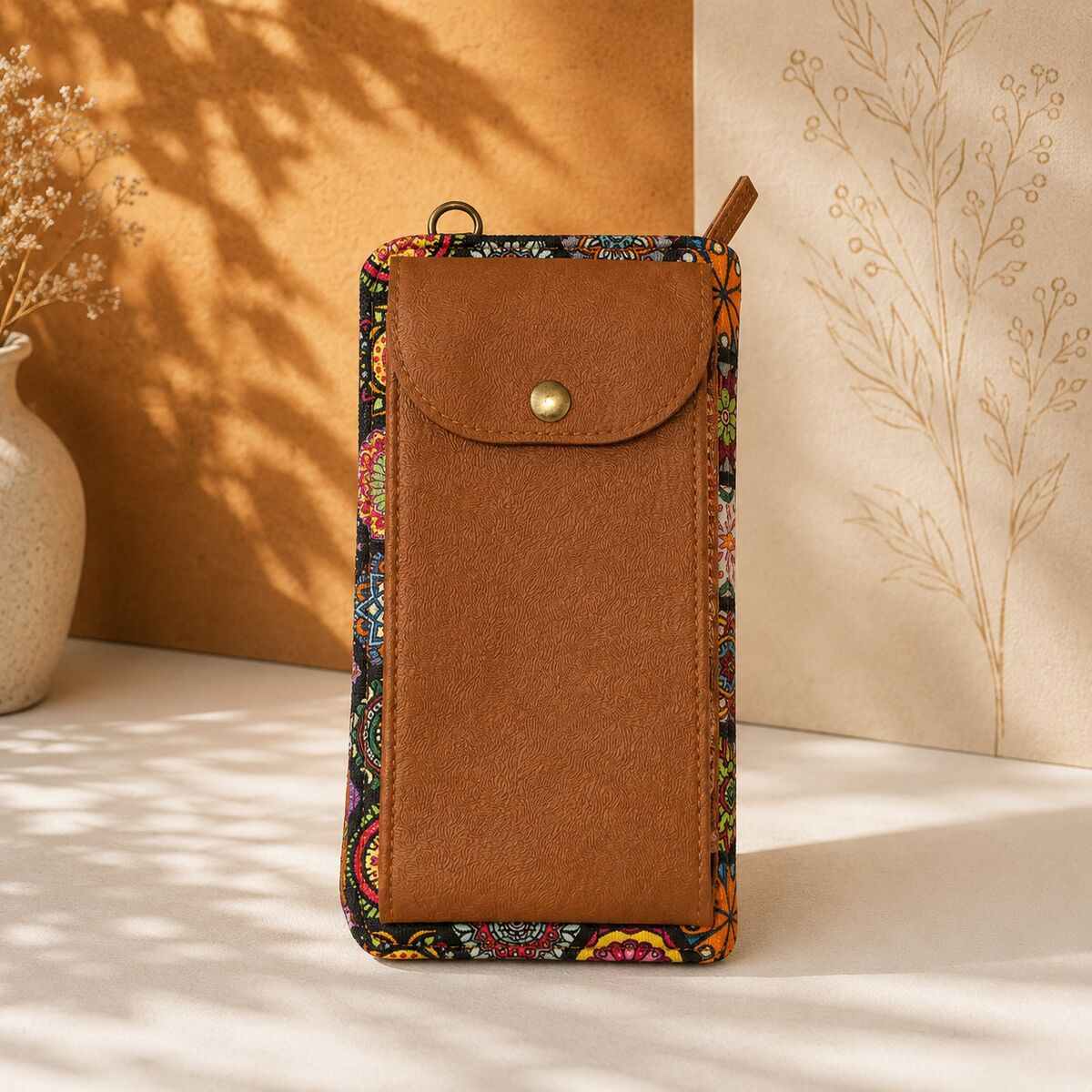 CNT-6008 Taba Mandala Desenli Goblen Telefon Çantası | Eos Kolektif